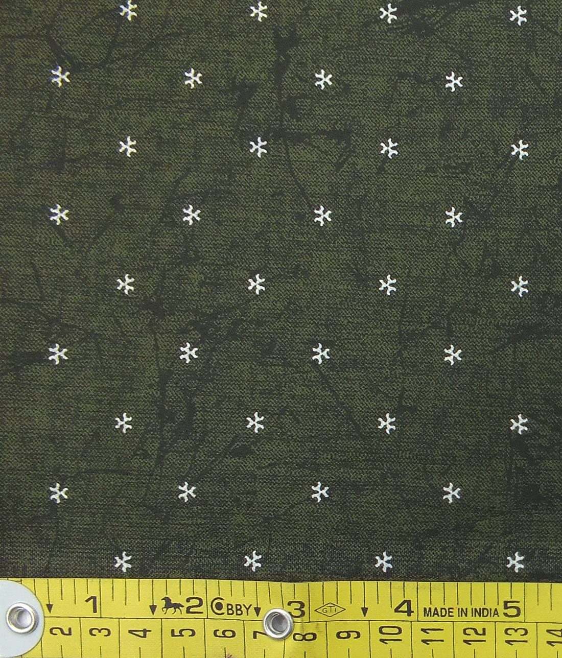Bombay Rayon Men's Dark Green Cotton Printed Shirt Fabric