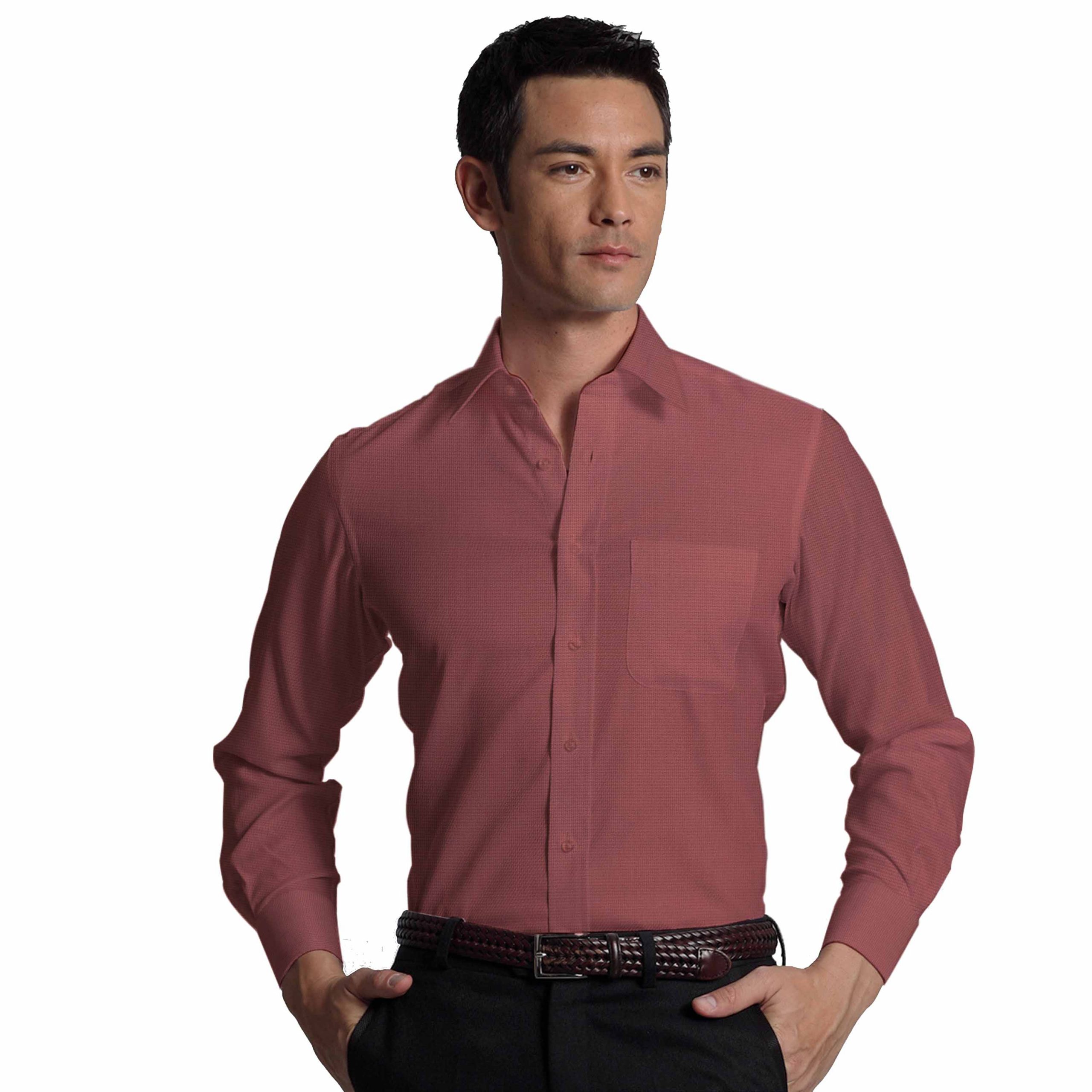 Bombay Rayon Men's Raspberry Red Giza Cotton Satin Weave Shirt Fabric
