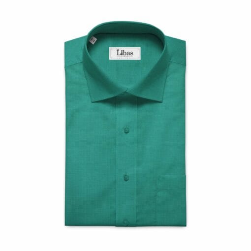 Bombay Rayon Men's Sea Green Giza Cotton Satin Weave Shirt Fabric