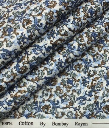 Bombay Rayon Men's Multi Color Jacquard Cotton Printed Shirt Fabric