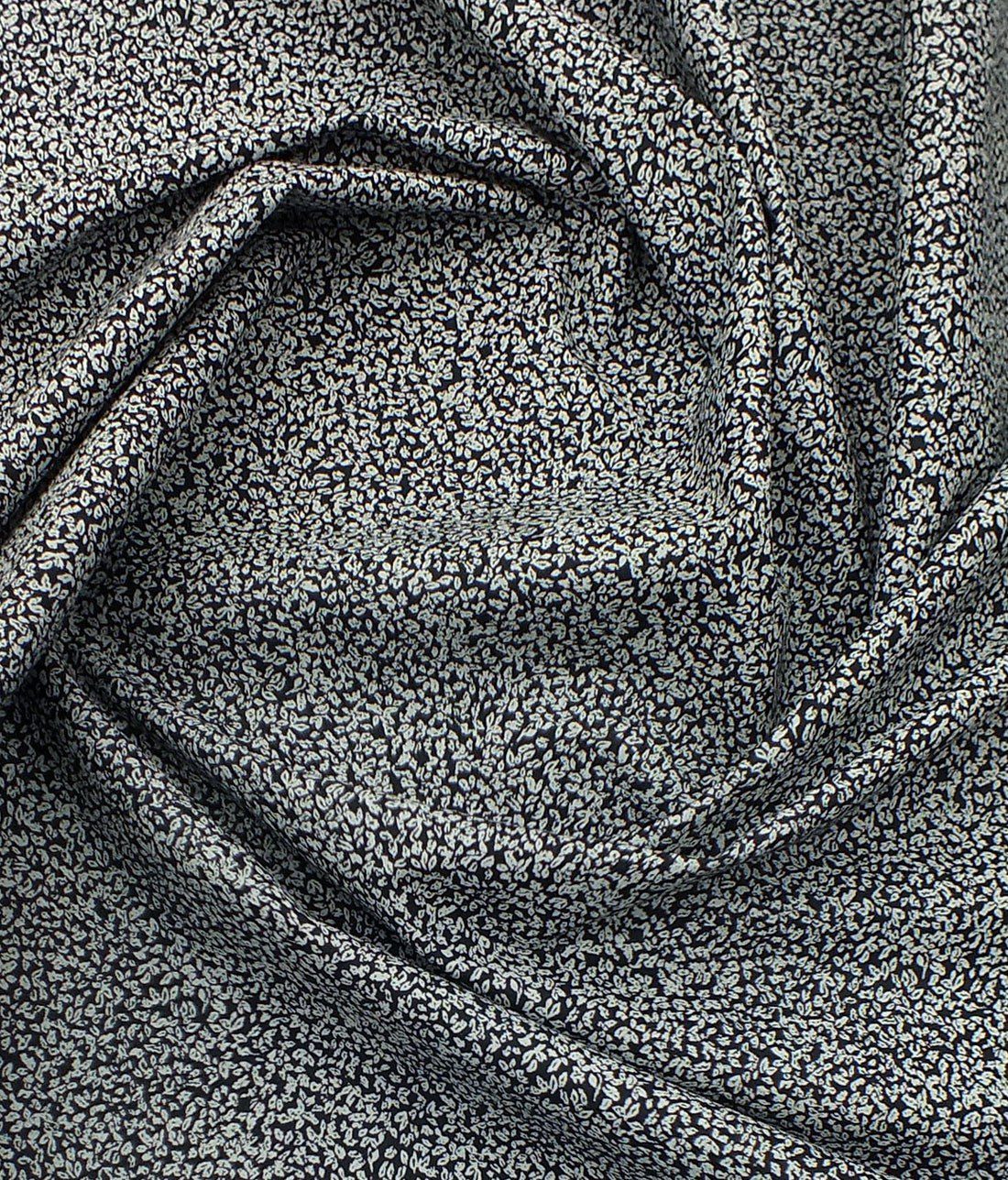 Cadini by Siyaram's Men's Black & White Floral Cotton Printed Shirt Fabric