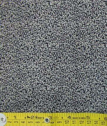 Cadini by Siyaram's Men's Black & White Floral Cotton Printed Shirt Fabric