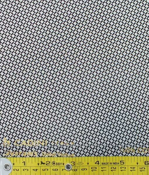 Cadini by Siyaram's Men's White & Black Cotton Printed Shirt Fabric