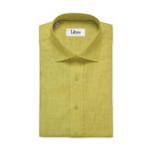 Cadini by Siyaram's Canary Yellow 60 LEA 100% Pure Linen Shirt Fabric