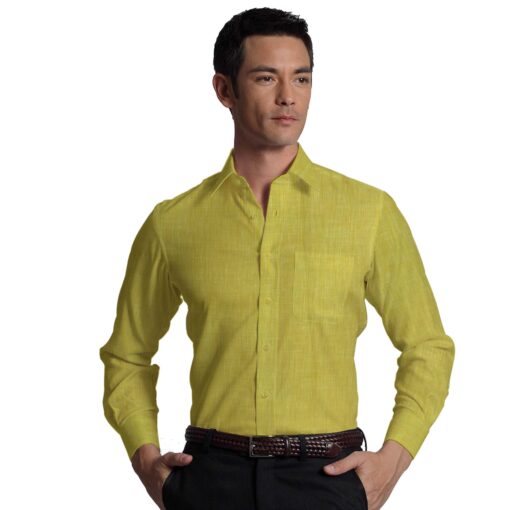 Cadini by Siyaram's Canary Yellow 60 LEA 100% Pure Linen Shirt Fabric