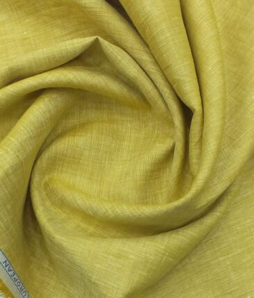 Cadini by Siyaram's Canary Yellow 60 LEA 100% Pure Linen Shirt Fabric