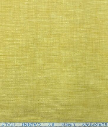 Cadini by Siyaram's Canary Yellow 60 LEA 100% Pure Linen Shirt Fabric