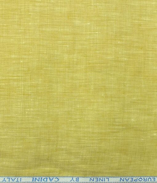 Cadini by Siyaram's Canary Yellow 60 LEA 100% Pure Linen Shirt Fabric