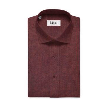 Cadini by Siyaram's Dark Maroon 60 LEA 100% Pure Linen Shirt Fabric