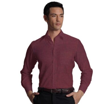 Cadini by Siyaram's Dark Maroon 60 LEA 100% Pure Linen Shirt Fabric