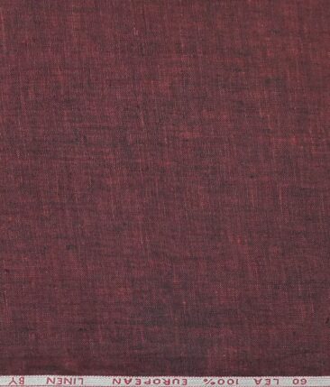 Cadini by Siyaram's Dark Maroon 60 LEA 100% Pure Linen Shirt Fabric