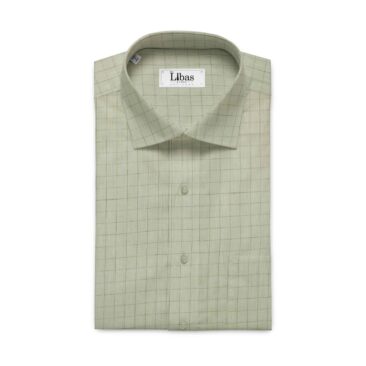 Cadini by Siyaram's Light Beige 60 LEA 100% Pure Linen Check Shirt Fabric