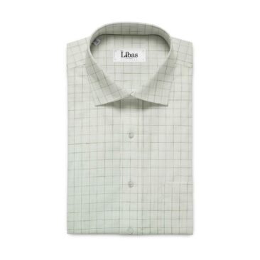 Cadini by Siyaram's Off White 60 LEA 100% Pure Linen Check Shirt Fabric