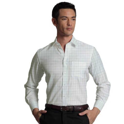 Cadini by Siyaram's Off White 60 LEA 100% Pure Linen Check Shirt Fabric
