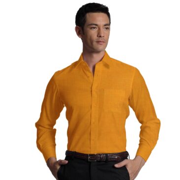 Cadini by Siyaram's  Orange 60 LEA 100% Pure Linen Shirt Fabric