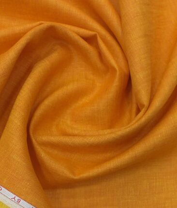 Cadini by Siyaram's  Orange 60 LEA 100% Pure Linen Shirt Fabric