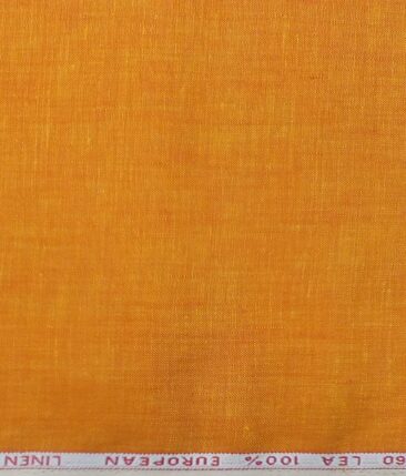 Cadini by Siyaram's  Orange 60 LEA 100% Pure Linen Shirt Fabric