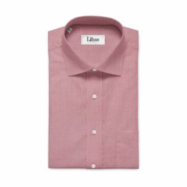 Exquisite Men's Baby Pink Cotton Chambray Weave Dotted Shirt Fabric