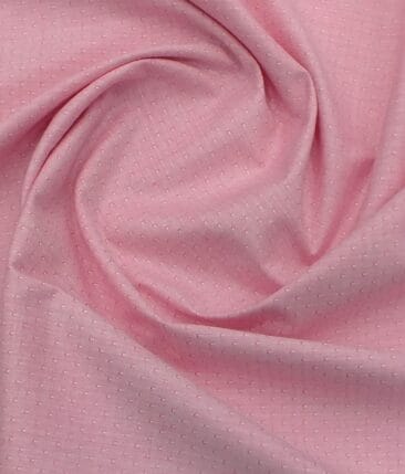 Exquisite Men's Baby Pink Cotton Chambray Weave Dotted Shirt Fabric