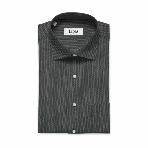 Exquisite Men's Blackish Grey Cotton PinPoint Oxford Weave Shirt Fabric