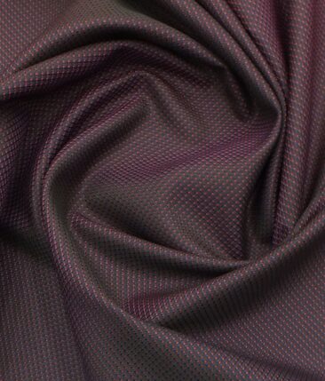 Exquisite Men's Dark Maroon Cotton PinPoint Oxford Weave Shirt Fabric