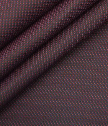 Exquisite Men's Dark Maroon Cotton PinPoint Oxford Weave Shirt Fabric