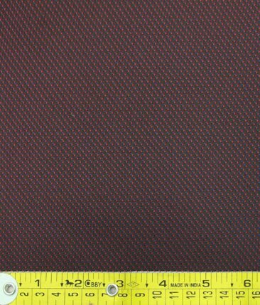 Exquisite Men's Dark Maroon Cotton PinPoint Oxford Weave Shirt Fabric