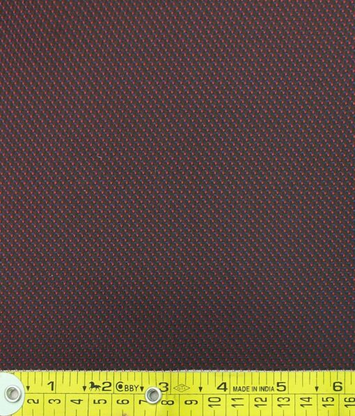 Exquisite Men's Dark Maroon Cotton PinPoint Oxford Weave Shirt Fabric