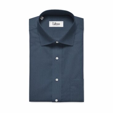 Exquisite Men's Dark Firozi Blue Cotton PinPoint Oxford Weave Shirt Fabric
