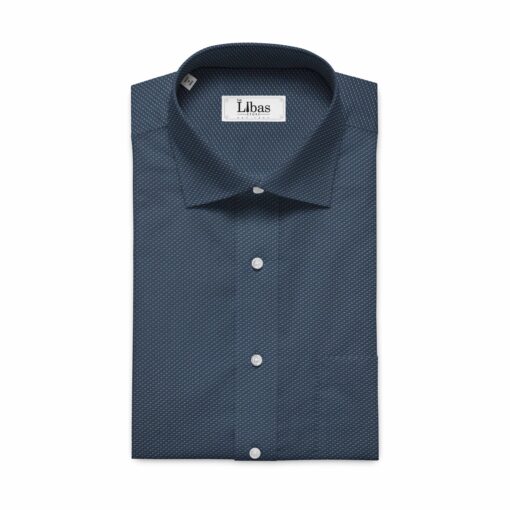 Exquisite Men's Dark Firozi Blue Cotton PinPoint Oxford Weave Shirt Fabric