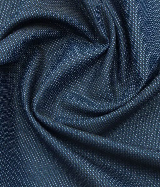 Exquisite Men's Dark Firozi Blue Cotton PinPoint Oxford Weave Shirt Fabric