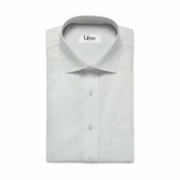 J.Hampstead by Siyaram's Men's Milky White Cotton Dobby Weave Shirt Fabric
