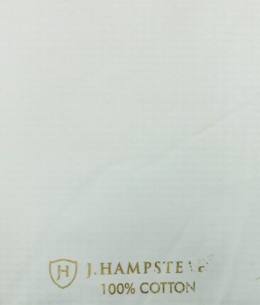 J.Hampstead by Siyaram's Men's Milky White Cotton Dobby Weave Shirt Fabric