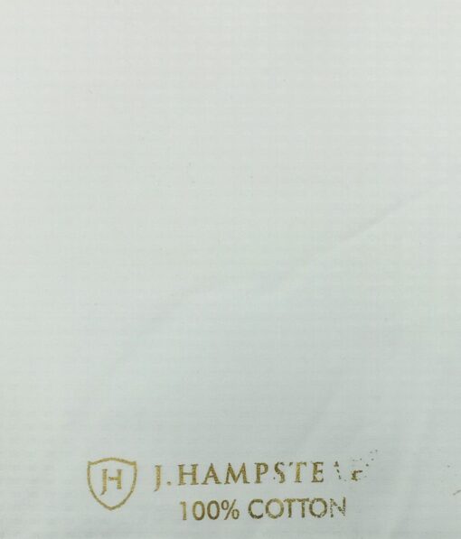 J.Hampstead by Siyaram's Men's Milky White Cotton Dobby Weave Shirt Fabric