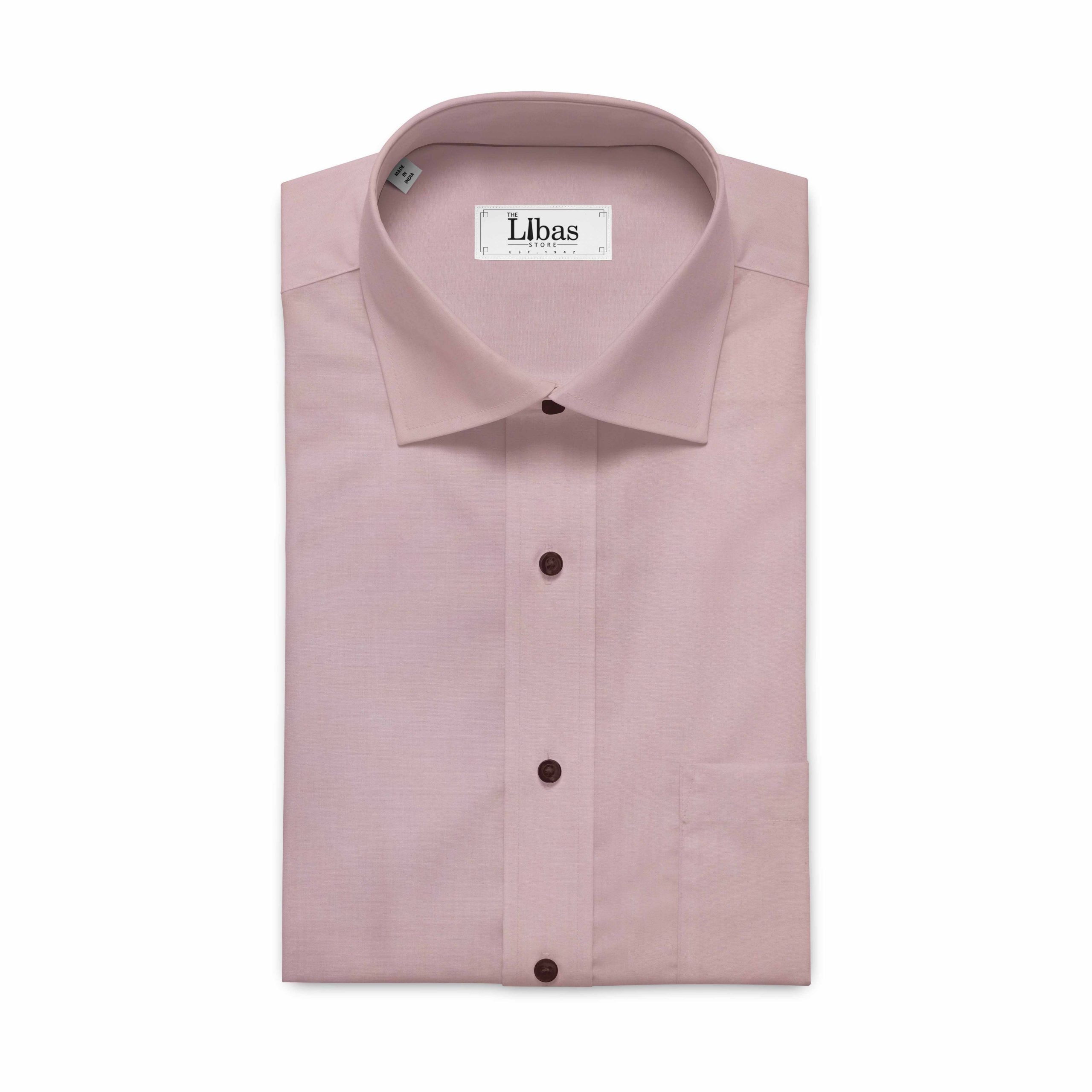 Monza Men's Baby Pink Cotton Fil a Fil Weave Solid Shirt Fabric