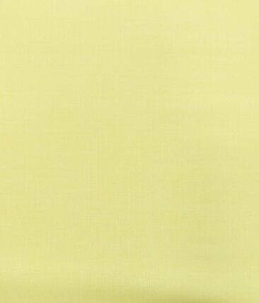 Monza Men's Light Yellow Cotton Fil a Fil Weave Solid Shirt Fabric
