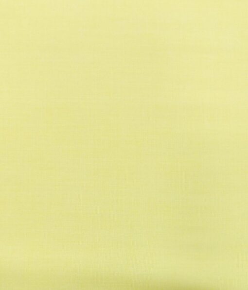 Monza Men's Light Yellow Cotton Fil a Fil Weave Solid Shirt Fabric