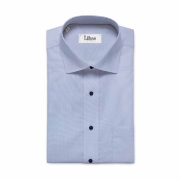 Monza Men's Sky Blue Cotton Fil a Fil Weave Solid Shirt Fabric