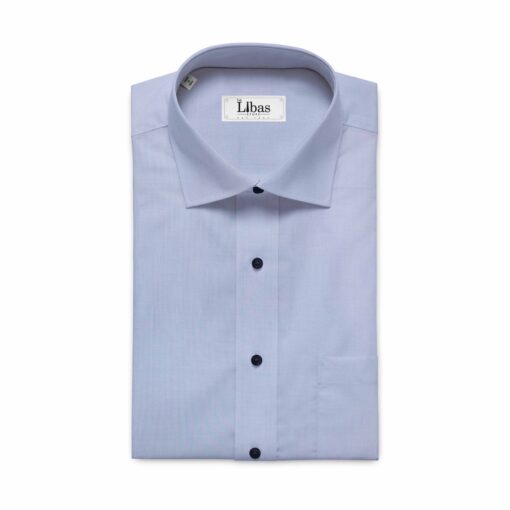 Monza Men's Sky Blue Cotton Fil a Fil Weave Solid Shirt Fabric