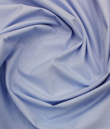 Monza Men's Sky Blue Cotton Fil a Fil Weave Solid Shirt Fabric