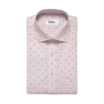 Monza Men's Pink Cotton  Printed Jacquard Weave Shirt Fabric