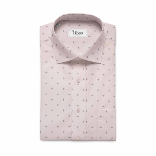 Monza Men's Pink Cotton  Printed Jacquard Weave Shirt Fabric
