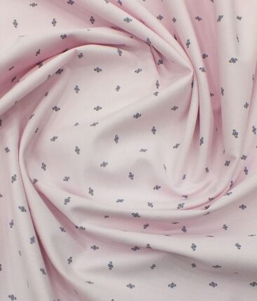 Monza Men's Pink Cotton  Printed Jacquard Weave Shirt Fabric