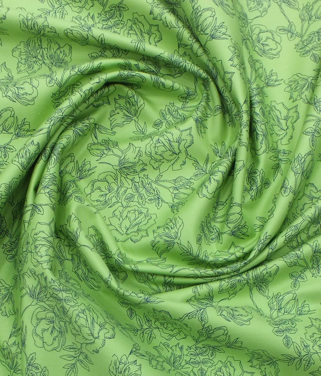 Monza Men's Light Green Cotton Floral Printed Shirt Fabric