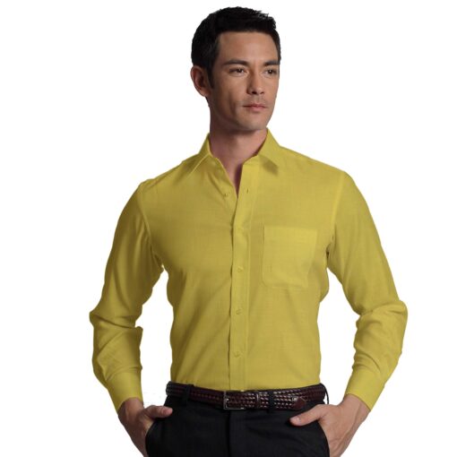 Nemesis Mustard Yellow 100% Pure Linen Shirt Fabric