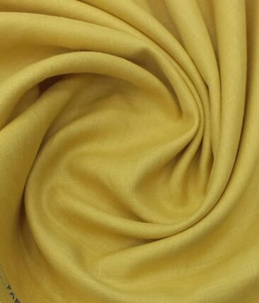 Nemesis Mustard Yellow 100% Pure Linen Shirt Fabric