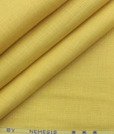 Nemesis Mustard Yellow 100% Pure Linen Shirt Fabric