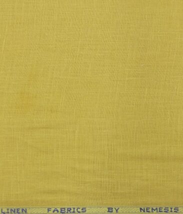 Nemesis Mustard Yellow 100% Pure Linen Shirt Fabric