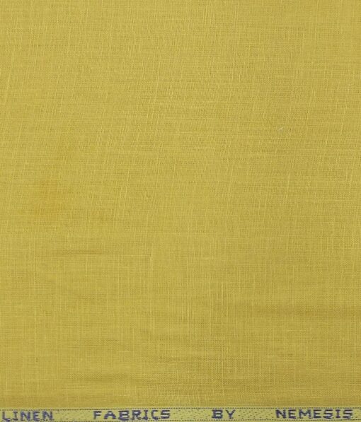 Nemesis Mustard Yellow 100% Pure Linen Shirt Fabric