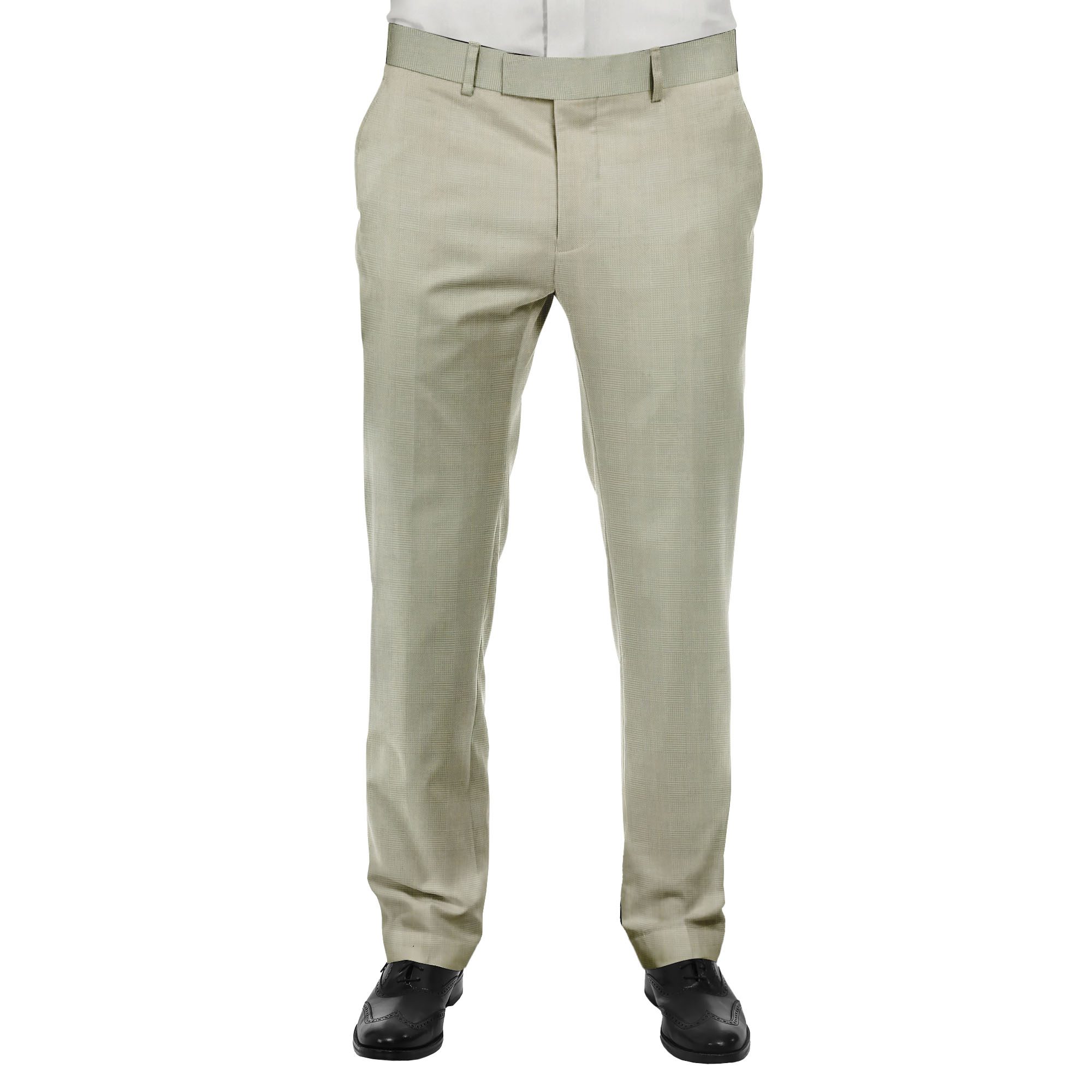 Raymond Men's Light Beige Self Check Poly Viscose Trouser Fabric (Unstitched - 1.25 Mtr)